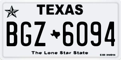 TX license plate BGZ6094