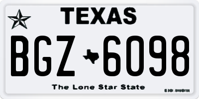 TX license plate BGZ6098
