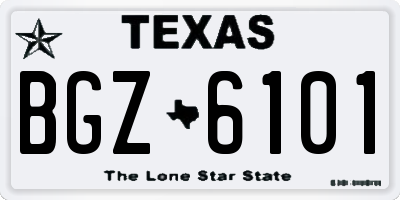 TX license plate BGZ6101