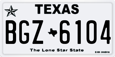 TX license plate BGZ6104