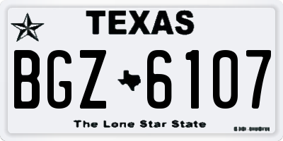 TX license plate BGZ6107