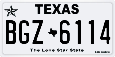 TX license plate BGZ6114