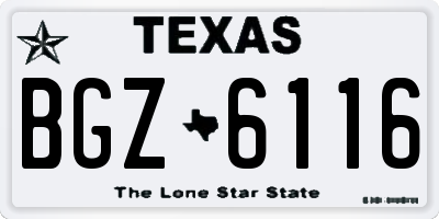 TX license plate BGZ6116