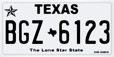 TX license plate BGZ6123