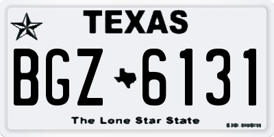 TX license plate BGZ6131
