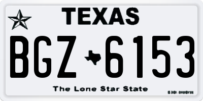 TX license plate BGZ6153
