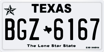 TX license plate BGZ6167