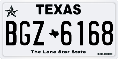 TX license plate BGZ6168