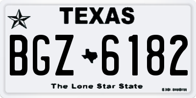 TX license plate BGZ6182