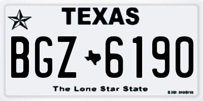 TX license plate BGZ6190
