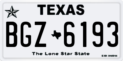 TX license plate BGZ6193