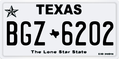 TX license plate BGZ6202