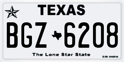 TX license plate BGZ6208