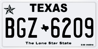 TX license plate BGZ6209