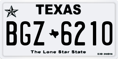 TX license plate BGZ6210