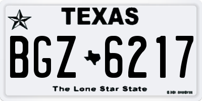 TX license plate BGZ6217