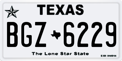 TX license plate BGZ6229