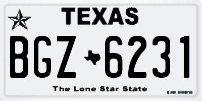 TX license plate BGZ6231