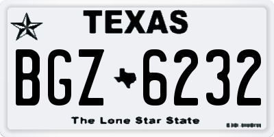 TX license plate BGZ6232