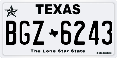 TX license plate BGZ6243