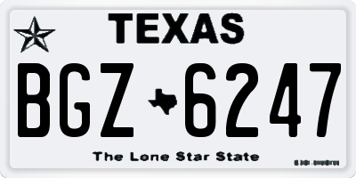 TX license plate BGZ6247