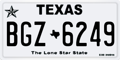 TX license plate BGZ6249