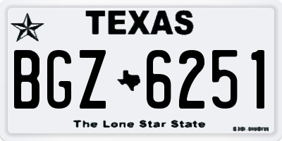 TX license plate BGZ6251