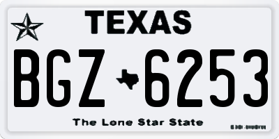 TX license plate BGZ6253