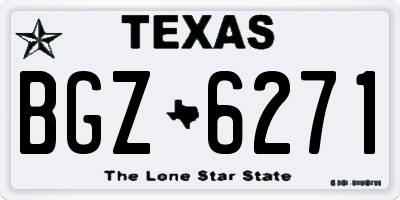 TX license plate BGZ6271