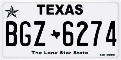 TX license plate BGZ6274
