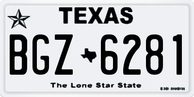 TX license plate BGZ6281