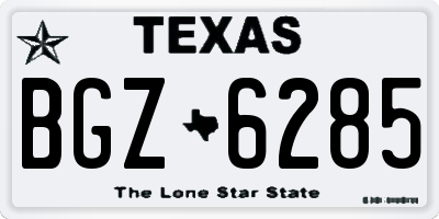 TX license plate BGZ6285