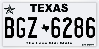 TX license plate BGZ6286