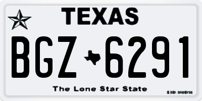 TX license plate BGZ6291