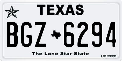 TX license plate BGZ6294