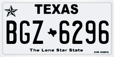 TX license plate BGZ6296