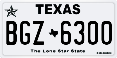 TX license plate BGZ6300