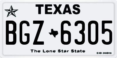 TX license plate BGZ6305