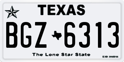 TX license plate BGZ6313