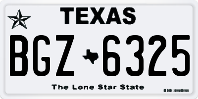 TX license plate BGZ6325