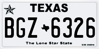 TX license plate BGZ6326