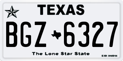 TX license plate BGZ6327