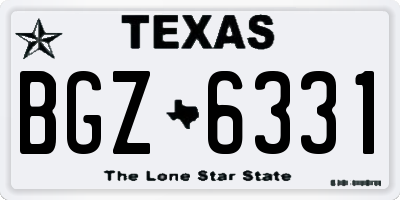 TX license plate BGZ6331