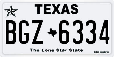 TX license plate BGZ6334