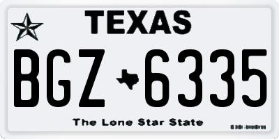TX license plate BGZ6335