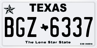 TX license plate BGZ6337