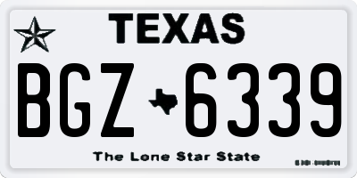 TX license plate BGZ6339