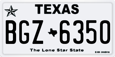 TX license plate BGZ6350