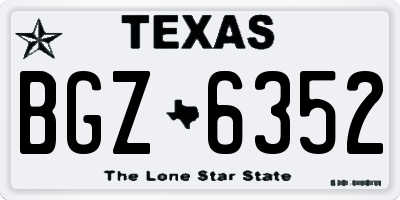 TX license plate BGZ6352