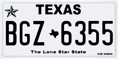 TX license plate BGZ6355